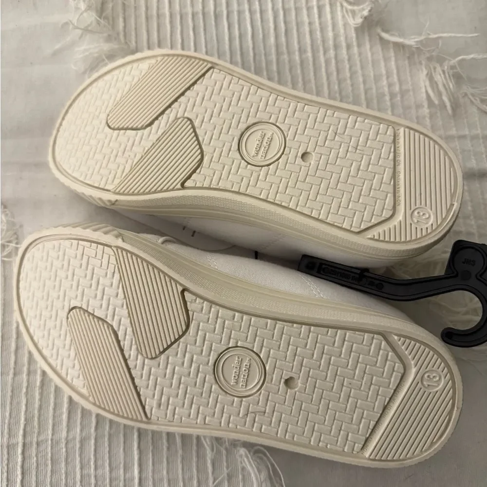 Wonder Nation Kids White Lace-Up Sneakers